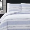 Stripe Flannel Duvet Cover Set - London Fog