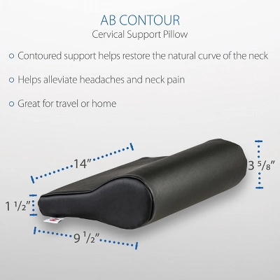Core Products AB Contour Cervical Support Pillow, Black Vinyl 4 Core Products AB Contour Cervical Support Pillow, Black Vinyl - Image 4