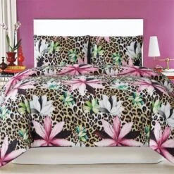 Christian Siriano 3pc Tahiti Floral Duvet Cover Set Brown/Pink -Bedding Store GUEST 0a8c9801 f429 4935 b435 b42930b6f48e