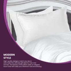 Traditional 1cm Stripe Microfiber Down Alternative 2-Piece Pillow Set - Blue Nile Mills -Bedding Store GUEST 0af180e1 299f 49e4 9d30 17f1deffd4ad