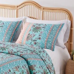 Audrey Quilted Reverible Premium Pillow Sham Turquoise By Barefoot Bungalow -Bedding Store GUEST 0de5fcea 32f9 4fe9 813f bf444410aaa6