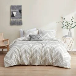 Keaton Cotton Clip Jacquard Duvet Cover Set Gray - Urban Habitat 12 Keaton Cotton Clip Jacquard Duvet Cover Set Gray - Urban Habitat -Bedding Store GUEST 0fb45156 eb95 4f50 b0e6 6447625edba8