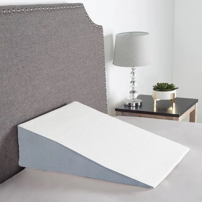 Continental Sleep, Bed Wedge Pillow With High Density Foam, Stylish Chic Jacquard Cover, Wedge Pillow For Sleeping, Reading, Watching TV, 24", White 1 Continental Sleep, Bed Wedge Pillow With High Density Foam, Stylish Chic Jacquard Cover, Wedge Pillow For Sleeping, Reading, Watching TV, 24", White