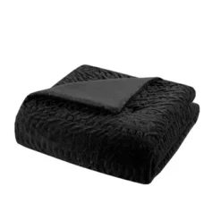 Madison Park 3pc Full/Queen Dakota Ruched Fur Down Alternative Comforter Set Black -Bedding Store GUEST 13dfd0d5 107a 416b 8e86 cb394c09825c