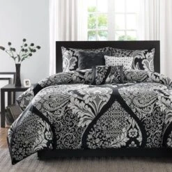 Madison Park 7pc Adela Cotton Printed Comforter Bedding Set