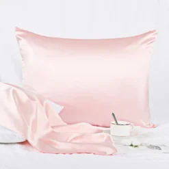 Standard/20"x26" Silk 25 Momme Breathable Pillow Cases Pink - PiccoCasa