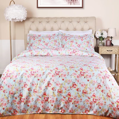 Soft 300 Thread Count Cotton Duvet Cover Bed Set With Pillow Shams, Vintage Floral Or Solid Bedding Bohemian Wildflower By Blue Nile Mills 1 Soft 300 Thread Count Cotton Duvet Cover Bed Set With Pillow Shams, Vintage Floral Or Solid Bedding Bohemian Wildflower By Blue Nile Mills