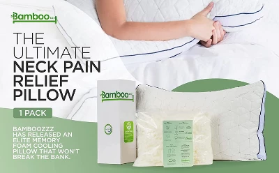 BAMBOOzzz Bed Pillow - Soft Adjustable Cross Cut Shredded Memory Foam Pillow Cooling Comfort Rayon Blend Bamboo Washable Hypoallergenic Cover 4 BAMBOOzzz Bed Pillow - Soft Adjustable Cross Cut Shredded Memory Foam Pillow Cooling Comfort Rayon Blend Bamboo Washable Hypoallergenic Cover - Image 4