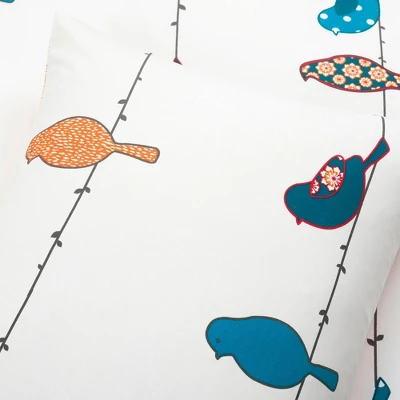 3pc Rowley Birds Cotton Duvet Cover Set - Lush Décor 4 3pc Rowley Birds Cotton Duvet Cover Set - Lush Décor - Image 4