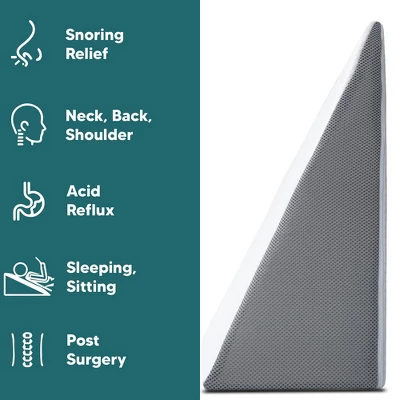 Continental Sleep, Bed Wedge Pillow With High Density Foam, Stylish Chic Jacquard Cover, Wedge Pillow For Sleeping, Reading, Watching TV, 24", White 3 Continental Sleep, Bed Wedge Pillow With High Density Foam, Stylish Chic Jacquard Cover, Wedge Pillow For Sleeping, Reading, Watching TV, 24", White - Image 3