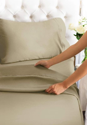 4 Piece 100% Cotton 400 Thread Count Sheet Set - CGK Linens 3 4 Piece 100% Cotton 400 Thread Count Sheet Set - CGK Linens - Image 3