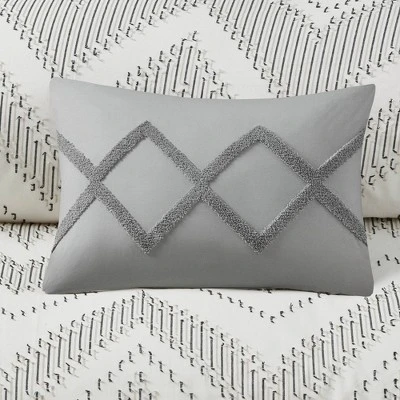 Keaton Cotton Clip Jacquard Duvet Cover Set Gray - Urban Habitat 9 Keaton Cotton Clip Jacquard Duvet Cover Set Gray - Urban Habitat - Image 9