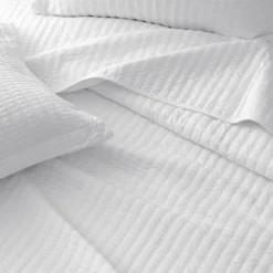 Great Bay Home Detailed Channel Stitch All-Season Reversible Quilt Set With Shams