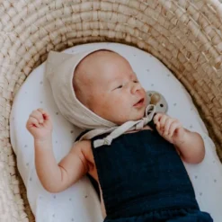 Ely's & Co. Baby Fitted Bassinet Sheet 100% Combed Jersey Cotton Grey And White Dottie Design -Bedding Store GUEST 27da1ed6 fac6 4325 aba7 be9cf1f44653