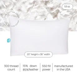 East Coast Bedding Set Of Two Luxury Goose Down Filled Pillows (King Size) -Bedding Store GUEST 28396ff7 ebc3 4178 9273 89b1538190a5