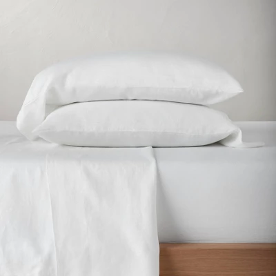 100% Washed Linen Solid Sheet Set - Casaluna™ 1 100% Washed Linen Solid Sheet Set - Casaluna™
