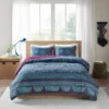 Blair Full/Queen 3pc Reversible Comforter Mini Set Navy/Purple