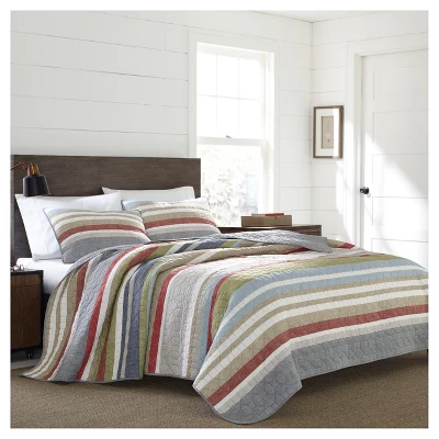 Gray Stripe Salmon Ladder Quilt Set - Eddie Bauer® 5 Gray Stripe Salmon Ladder Quilt Set - Eddie Bauer® - Image 5