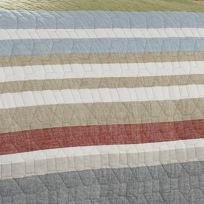 Gray Stripe Salmon Ladder Quilt Set - Eddie Bauer® 4 Gray Stripe Salmon Ladder Quilt Set - Eddie Bauer® - Image 4