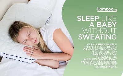 BAMBOOzzz Bed Pillow - Soft Adjustable Cross Cut Shredded Memory Foam Pillow Cooling Comfort Rayon Blend Bamboo Washable Hypoallergenic Cover 3 BAMBOOzzz Bed Pillow - Soft Adjustable Cross Cut Shredded Memory Foam Pillow Cooling Comfort Rayon Blend Bamboo Washable Hypoallergenic Cover - Image 3