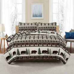 Market & Place Cedar Creek Lodge Plaid Reversible Quilt Set -Bedding Store GUEST 4ca09c24 d29f 4403 afb5 c7bfa9c2ab42