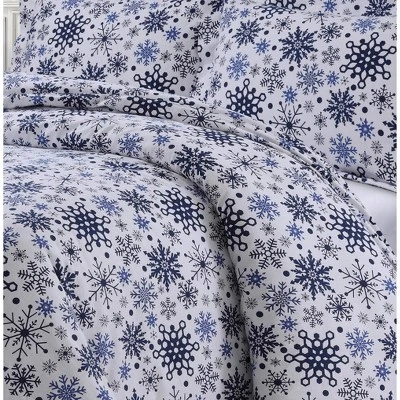Snowflakes 3pc Oversized Duvet Set - Tribeca Living 1 Snowflakes 3pc Oversized Duvet Set - Tribeca Living