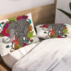Valentina Ramos Ruby The Elephant Lightweight Pillowcase Standard Cream - Deny Designs