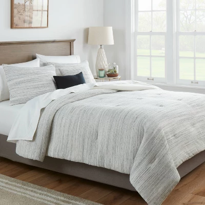 Space-Dyed Waffle Comforter Bedding Set Gray - Threshold™ 1 Space-Dyed Waffle Comforter Bedding Set Gray - Threshold™
