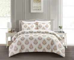 Chic Home Amelia Duvet Cover Set Floral Medallion Print Design Bedding With Zipper Closure Taupe -Bedding Store GUEST 53d31511 32b8 4085 817f adb2af52eb41
