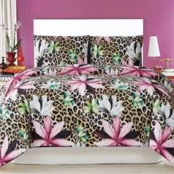 Christian Siriano 3pc Tahiti Floral Duvet Cover Set Brown/Pink -Bedding Store GUEST 5590ec6e 9629 4f16 8ac6 7166abfad432