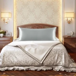 PiccoCasa Satin Body Silky Satin With Envelope Closure Pillowcases 1 PC