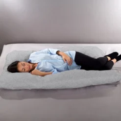 Full Body Pillow Cover- U-Shaped 100% Cotton Jersey Replacement Pillowcase With Zipper- Fits Maternity/Body Pillows Up To 58Â” By Lavish Home (Gray) -Bedding Store GUEST 5d6cf9b1 ca9d 4e70 9d78 dafb7f42e7a1