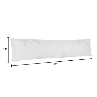 Memory Foam Body Pillow With Cover - Moisture Wicking Pillow For Pregnant Women And Side, Stomach, And Back Sleepers By Hastings Home (White) 1 Memory Foam Body Pillow With Cover - Moisture Wicking Pillow For Pregnant Women And Side, Stomach, And Back Sleepers By Hastings Home (White)