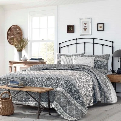 Abbey Reversible Quilt Set Gray - Stone Cottage 9 Abbey Reversible Quilt Set Gray - Stone Cottage - Image 9