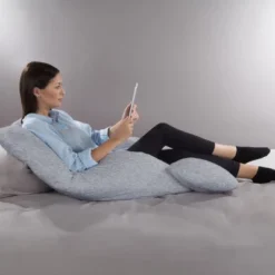 Full Body Pillow Cover- U-Shaped 100% Cotton Jersey Replacement Pillowcase With Zipper- Fits Maternity/Body Pillows Up To 58Â” By Lavish Home (Gray) -Bedding Store GUEST 681146f5 103c 4b8a 9b74 f887ef266ffc