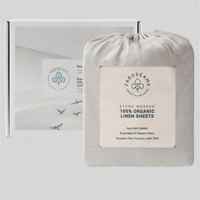 Fabdreams 100% Organic Linen 4-Piece Sheet Set- Stonewashed Finish 2 Fabdreams 100% Organic Linen 4-Piece Sheet Set- Stonewashed Finish - Image 2