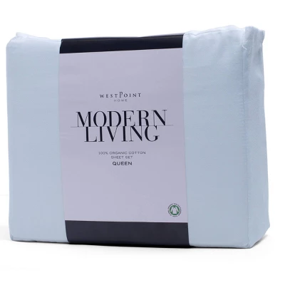 300 Thread Count Organic Cotton Solid Sheet Set - Modern Living 1 300 Thread Count Organic Cotton Solid Sheet Set - Modern Living
