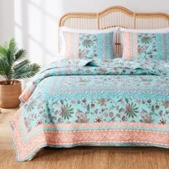 Audrey Quilted Reverible Premium Pillow Sham Turquoise By Barefoot Bungalow -Bedding Store GUEST 6f3363f7 1973 4d3b 8d38 a07d615a7459