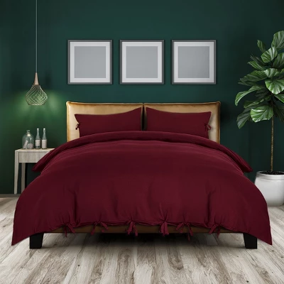 3 Pcs 110gsm Brushed Microfiber Solid Color Bohemian Theme Washable Duvet Cover Bedding Sets - PiccoCasa 5 3 Pcs 110gsm Brushed Microfiber Solid Color Bohemian Theme Washable Duvet Cover Bedding Sets - PiccoCasa - Image 5