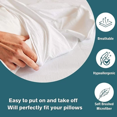 Micropuff 100% Microfiber Pillow Case – White (2 Pack) 3 Micropuff 100% Microfiber Pillow Case – White (2 Pack) - Image 3