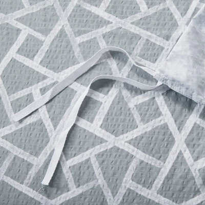 Soho Geo Reversible Duvet Cover Set Gray/White - N Natori 9 Soho Geo Reversible Duvet Cover Set Gray/White - N Natori - Image 9