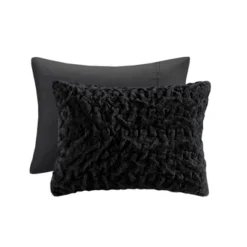Madison Park 3pc Full/Queen Dakota Ruched Fur Down Alternative Comforter Set Black -Bedding Store GUEST 78f054c3 3a82 4a68 b68c 048113225a63