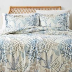 Southshore Fine Living Tropic Leaf Blue Oversized Reversible Ultra-soft Duvet Cover Set With Shams -Bedding Store GUEST 790394b9 b91b 42d3 9857 ccc82a664aa6