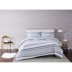 Curtis Stripe Duvet Cover Set White/Gray - Truly Soft -Bedding Store GUEST 797f995a 9978 498c 8bb4 1287fbb68714