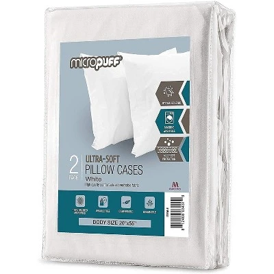 Micropuff 100% Microfiber Pillow Case – White (2 Pack) 7 Micropuff 100% Microfiber Pillow Case – White (2 Pack) - Image 7