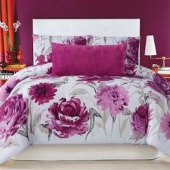 Christian Siriano 3pc Remy Floral Duvet Cover Set Magenta/White -Bedding Store GUEST 80ddb577 677b 4945 8918 0a0dba01c672