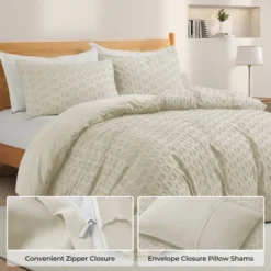 Peace Nest Ultra-Lightweight Microfiber Clipped Duvet Cover Set With Circle Pattern -Bedding Store GUEST 89dd19d0 bd43 4d75 a2d7 932f81485009