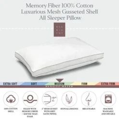 Ella Jayne Cotton Mesh Gusseted Shell Memory Fiber Pillow -Bedding Store GUEST 8d396adc b180 4e41 965d 402fc9e71093
