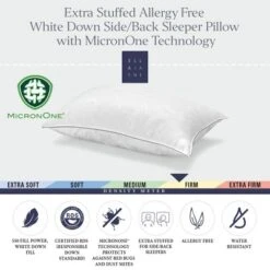 White Down Pillow, With MicronOne Dust Mite, Bedbug, And Allergen-Free Shell -Bedding Store GUEST 9073ad70 6132 44d9 bacf 5ebd95b9d7cf