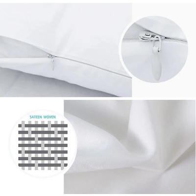 400 Thread Count Cotton Zippered Pillowcase 4 Piece 1 400 Thread Count Cotton Zippered Pillowcase 4 Piece